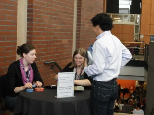After working extremely hard all day, we promise!, everyone headed downstairs for an informal reception and chance to mingle and get books signed.