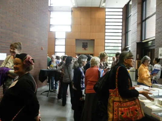 In between sessions, I cruised the hallways, where writers were chatting, buying books, or getting to meet their favorite author.